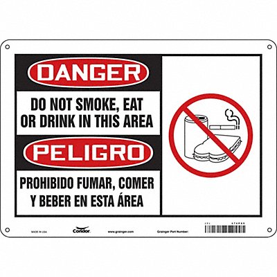 CONDOR 474P85 Safety Sign 10 inx14 in Polyethylene
