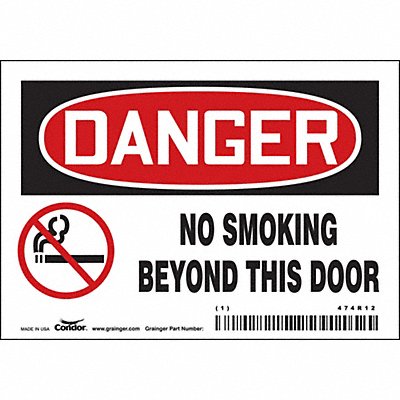 CONDOR 474R12 Safety Sign 3 1/2 inx5 in Vinyl