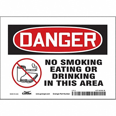CONDOR 474R69 Safety Sign 5 in x 7 in Vinyl
