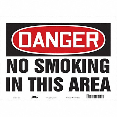 CONDOR 474R84 Safety Sign 10 in x 14 in Vinyl
