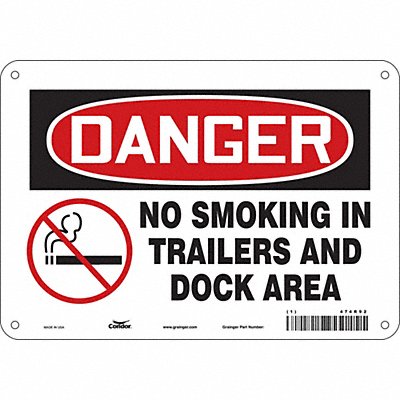 CONDOR 474R92 Safety Sign 7 in x 10 in Aluminum