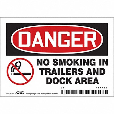 CONDOR 474R96 Safety Sign 3.5in x 5in Vinyl
