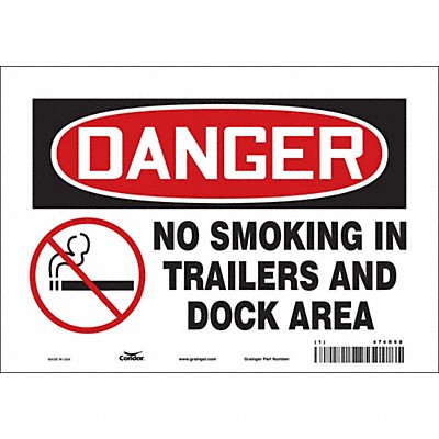 CONDOR 474R98 Safety Sign 7 in x 10 in Vinyl
