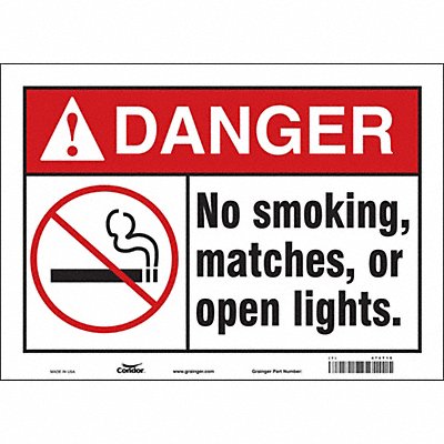 CONDOR 474T16 Safety Sign 10 in x 14 in Vinyl