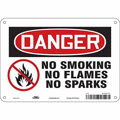 CONDOR 474T17 Safety Sign 7 in x 10 in Aluminum