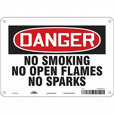 CONDOR 474T27 J6940 Safety Sign 7 in x 10 in Aluminum
