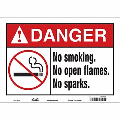 CONDOR 474T45 Safety Sign 10 inx14 in Vinyl