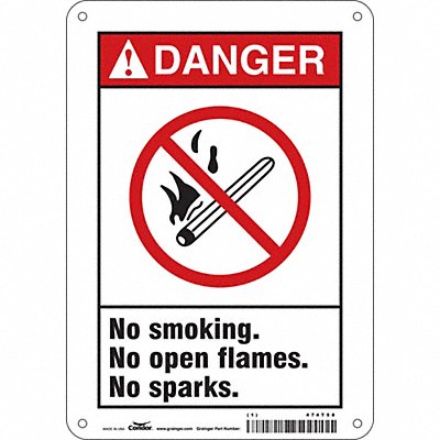 CONDOR 474T58 Safety Sign 10 inx7 in Polyethylene