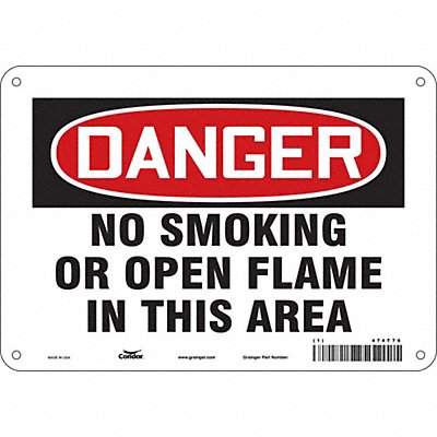CONDOR 474T76 Safety Sign 7 in x 10 in Aluminum