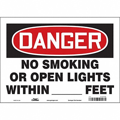 CONDOR 474T96 Safety Sign 10 in x 14 in Vinyl