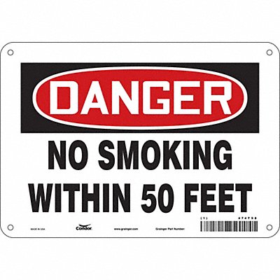 CONDOR 474T98 Safety Sign 7 in x 10 in Aluminum