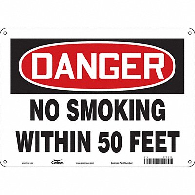 CONDOR 474U02 Safety Sign 10 in x 14 in Polyethylene