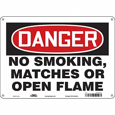 CONDOR 474U07 Safety Sign 10 inx14 in Aluminum