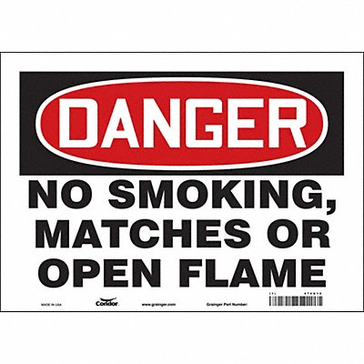 CONDOR 474U12 Safety Sign 10 inx14 in Vinyl