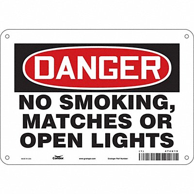 CONDOR 474U19 J6939 Safety Sign 7 in x 10 in Aluminum