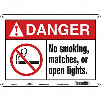 CONDOR 474U33 Safety Sign 10 in x 14 in Aluminum