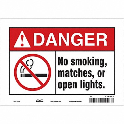 CONDOR 474U40 Safety Sign 7 in x 10 in Vinyl