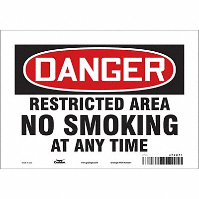 CONDOR 474U71 Safety Sign 7 in x 10 in Vinyl