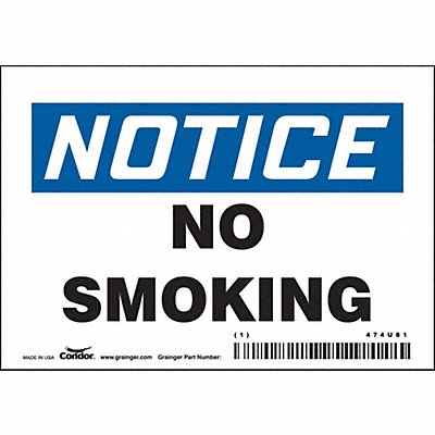 CONDOR 474U81 Safety Sign 3 1/2 inx5 in Vinyl