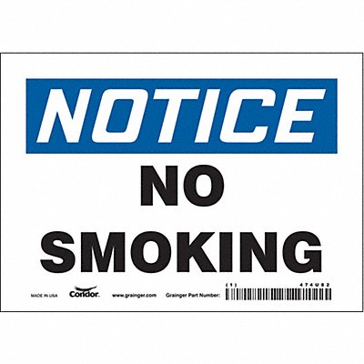 CONDOR 474U82 Safety Sign 5 inx7 in Vinyl