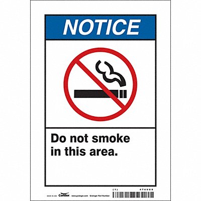 CONDOR 474V09 Safety Sign 10 in x 7 in Vinyl