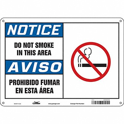 CONDOR 474V12 Safety Sign 10 inx14 in Aluminum