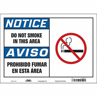 CONDOR 474V17 Safety Sign 10 in x 14 in Vinyl
