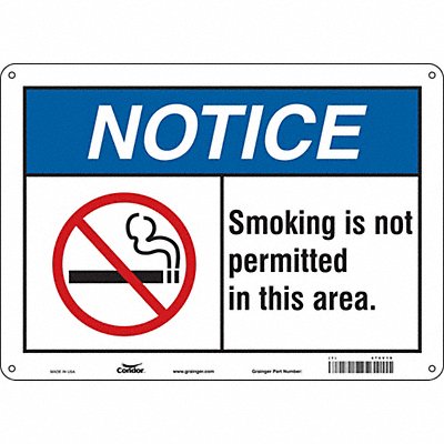 CONDOR 474V19 Safety Sign 10 inx14 in Aluminum