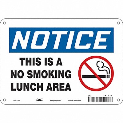 CONDOR 474V61 Safety Sign 7 in x 10 in Aluminum