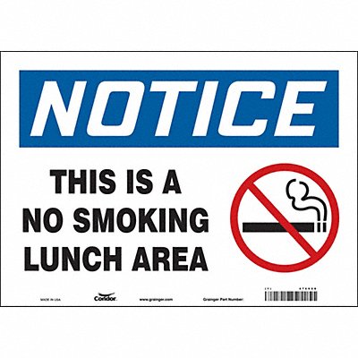 CONDOR 474V68 Safety Sign 10 in x 14 in Vinyl