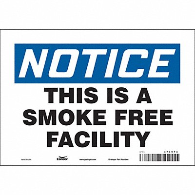 CONDOR 474V74 Safety Sign 7 in x 10 in Vinyl