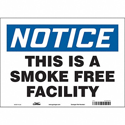 CONDOR 474V75 Safety Sign 10 in x 14 in Vinyl