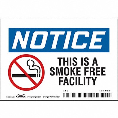 CONDOR 474V80 Safety Sign 3 1/2 inx5 in Vinyl