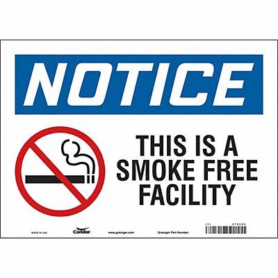 CONDOR 474V83 Safety Sign 10 in x 14 in Vinyl