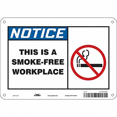 CONDOR 474V86 Safety Sign 7 in x 10 in Polyethylene