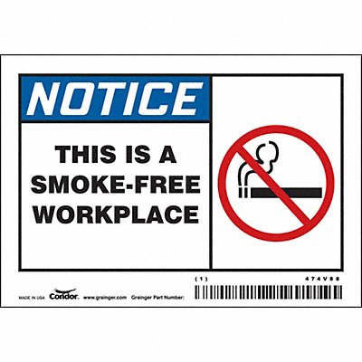 CONDOR 474V88 Safety Sign 3 1/2 inx5 in Vinyl