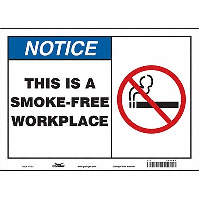 CONDOR 474V91 Safety Sign 10 inx14 in Vinyl