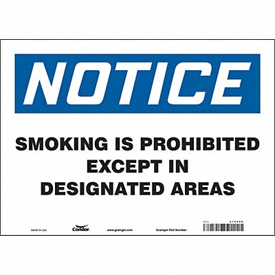 CONDOR 474V99 Safety Sign 10 in x 14 in Vinyl