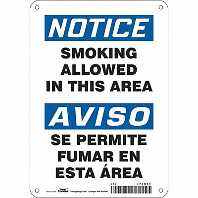 CONDOR 474W09 Safety Sign 10 in x 7 in Aluminum