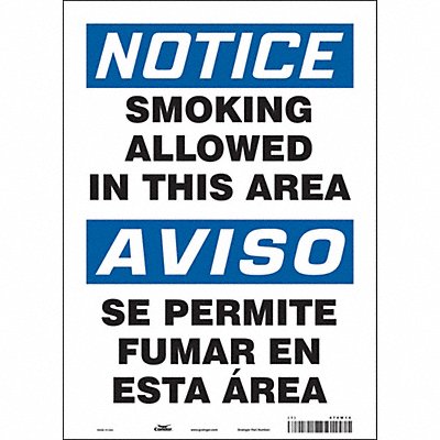 CONDOR 474W14 Safety Sign 14 in x 10 in Vinyl