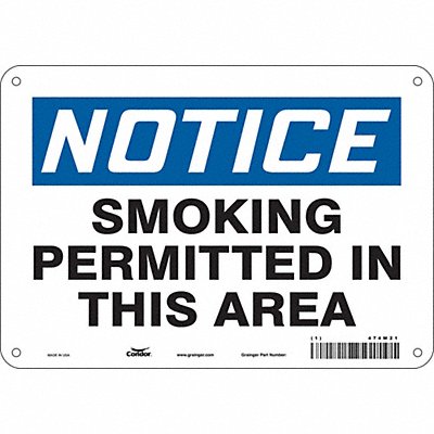 CONDOR 474W21 Safety Sign 7 in x 10 in Aluminum