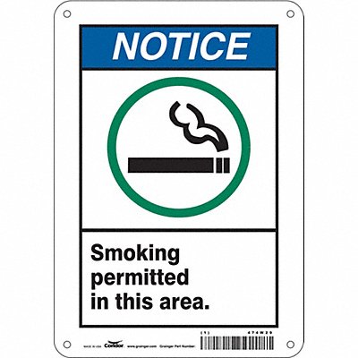 CONDOR 474W29 Safety Sign 10 inx7 in Polyethylene