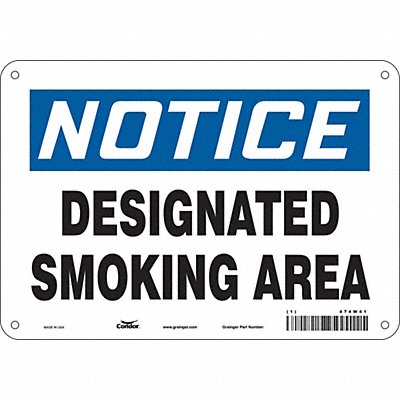 CONDOR 474W41 Safety Sign 7 in x 10 in Polyethylene