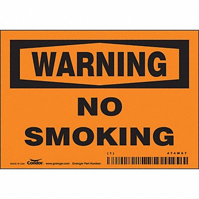 CONDOR 474W67 Safety Sign 3.5in x 5in Vinyl