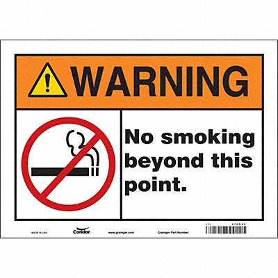 CONDOR 474W86 Safety Sign 10 inx14 in Vinyl