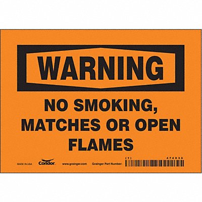 CONDOR 474X36 Safety Sign 5 in x 7 in Vinyl