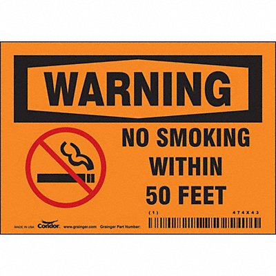 CONDOR 474X43 Safety Sign 3 1/2 inx5 in Vinyl