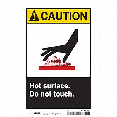 CONDOR 474Y33 Safety Sign 10 inx7 in Vinyl