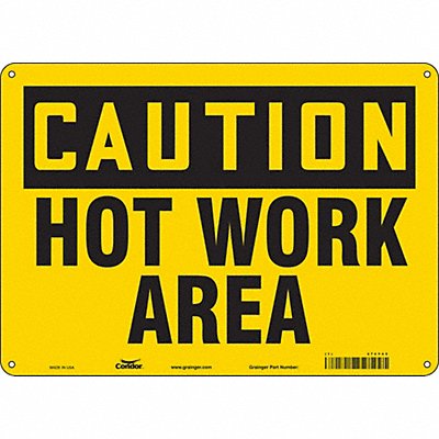 CONDOR 474Y45 Safety Sign 10 inx14 in Polyethylene