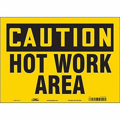 CONDOR 474Y48 Safety Sign 10 inx14 in Vinyl